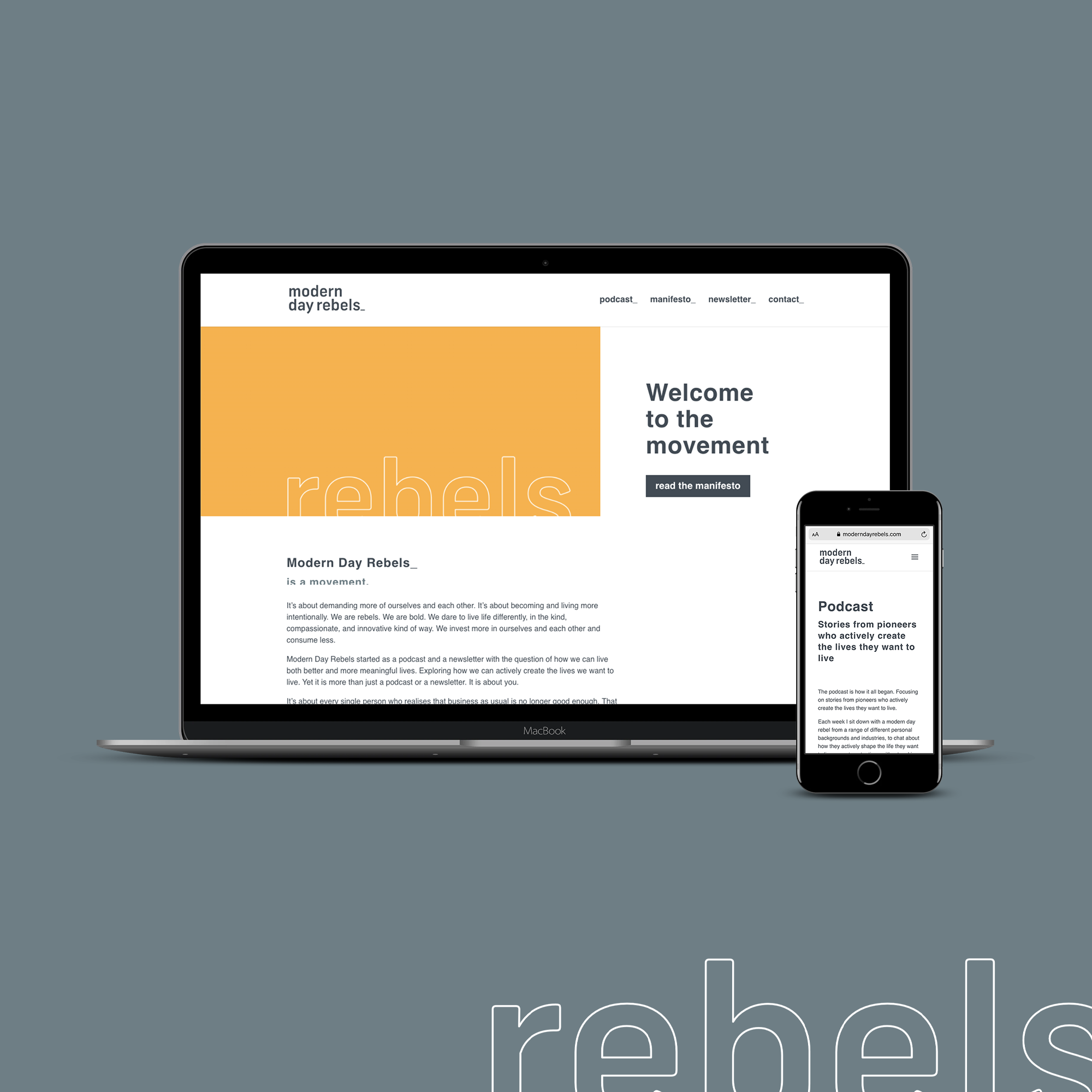 Modern Day Rebels Website Design