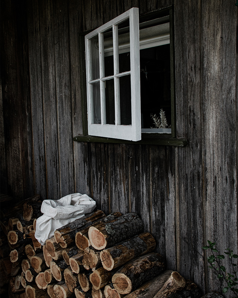 quiet cabin and logs