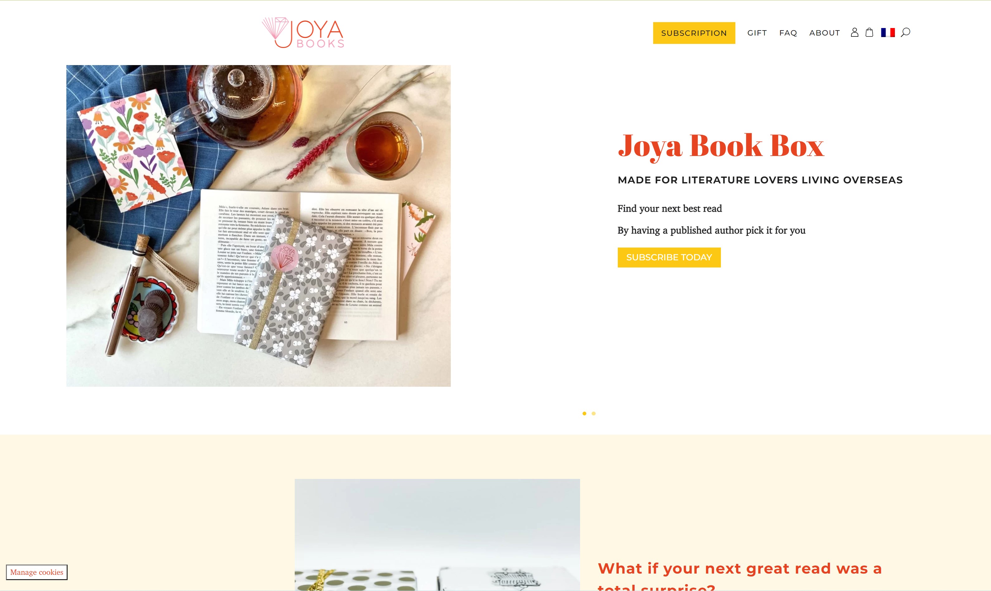 Homepage Copywriting Example - Joya Books
