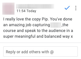 Copywriting feedback from a small business